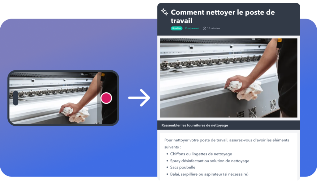 AI video to work instruction fr