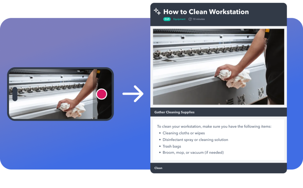 AI video to work instruction