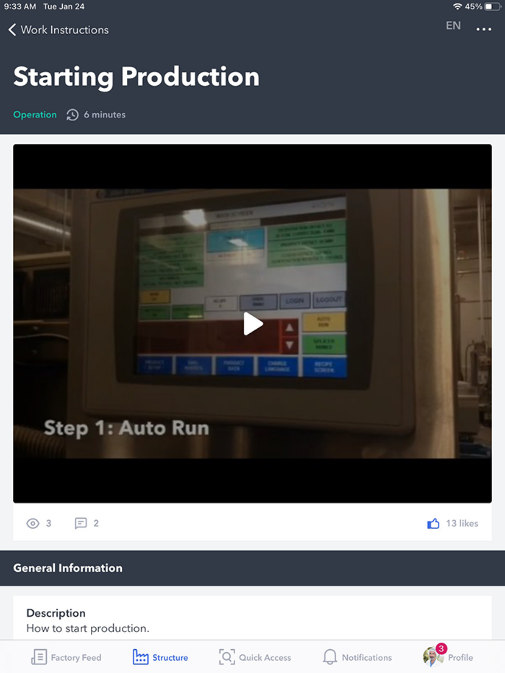 Improving Start and Production
